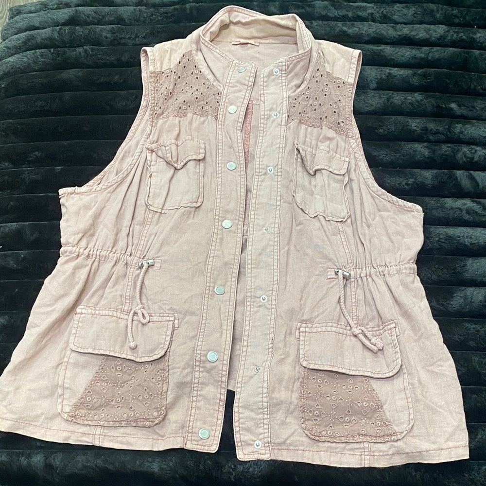 Maurices Blush Pink Button-Up Vest